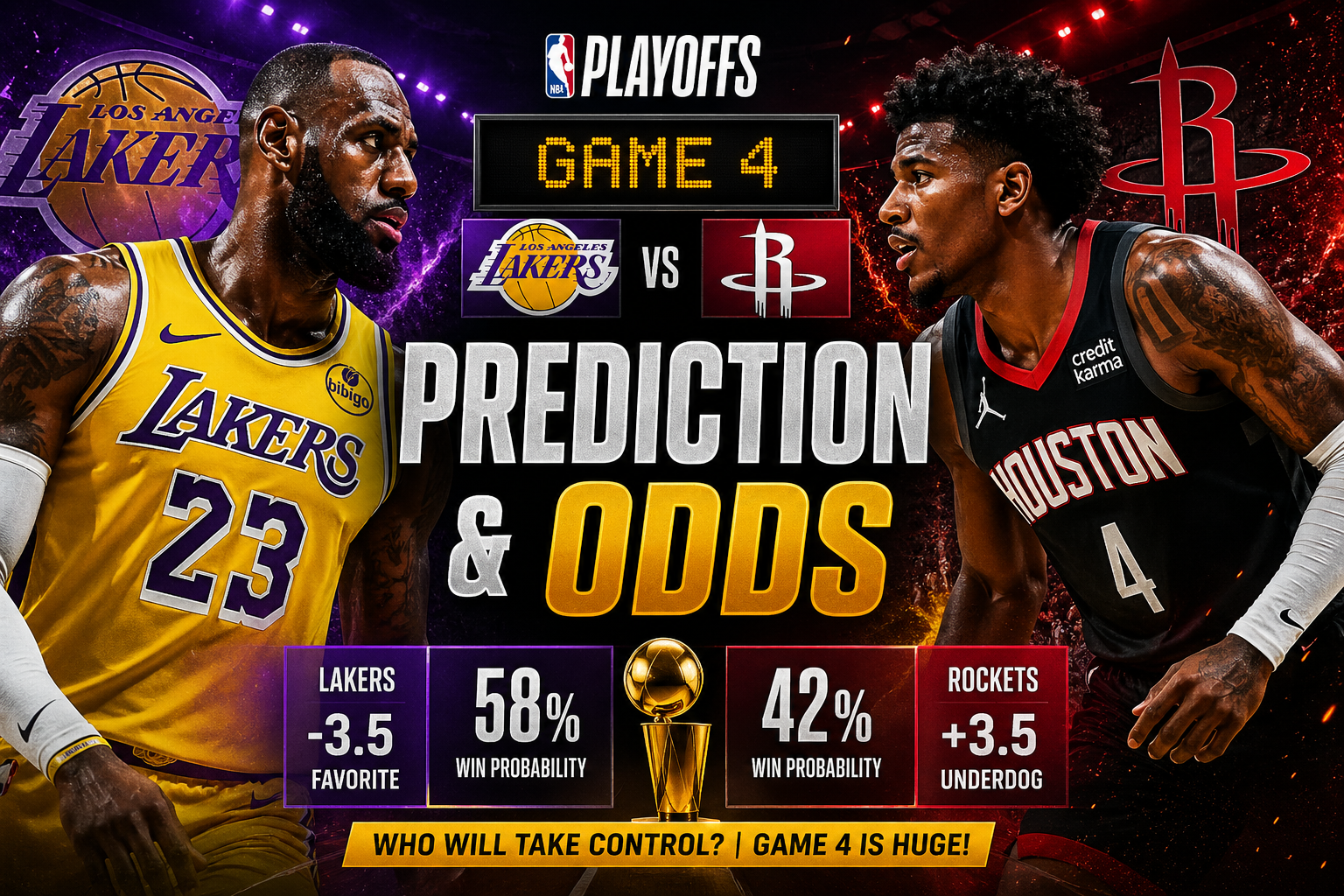 Lakers vs Rockets Game 4 Prediction Best Picks & Odds for NBA Playoffs