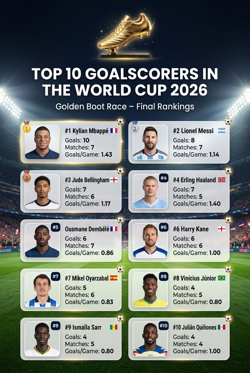 Top 10 Goalscorers in the World Cup 2026